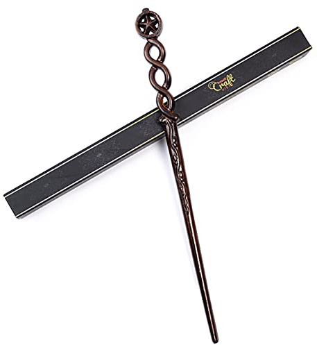 Handicraftviet Hand Carved Wood Magic Wand/Witch Wand Real Wood/Wizard Wands 15' for Halloween, Christmas and Birthday Party/Wooden Wand Star (S5)
