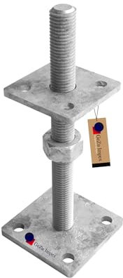 GeZu Impex Pfostenträger Ulrich verstellbar M24 x 250 mm, 80 x 80 mm