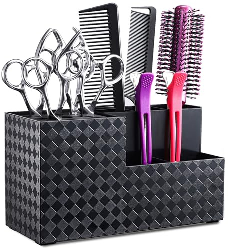 Noverlife Friseurschere Halter Scherenblock, Friseur Schere Organizer Ständer, Friseur Werkzeug Aufbewahrungsbox für Friseurkämme Clips Bürsten, Salon Friseur Scherenhalter Rack