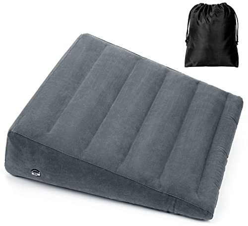 USHMA Inflatable Wedge Pillow, Portable Travel Wedge Pillow, Fast Inflation & Deflation Inflatable Wedge Pillows for Travel, Blow Up Sleeping Back Knee Bed