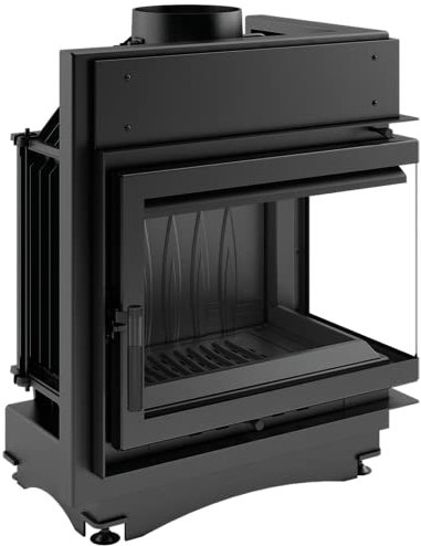 KRATKI Maja Camino a legna con presa d'aria Conforme BImSchV 2 8 kW Efficienza termica 80% Uscita polvere fi 150 mm Ghisa 82,7 x 67,5 Ride Sided