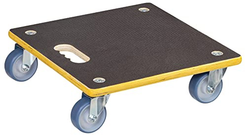WAGNER Transportroller Transporthilfe 1340 I Schichtholz mit Grip I 38 x 38 x 11 cm, Tragkraft 300 kg I Möbelroller für Umzug I Rollbrett Softrollen I Schwerlastrollbrett Tragegriff I FSC®I Made in DE