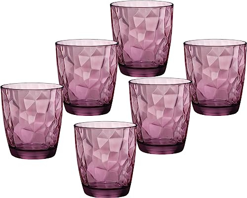 Emilja 6 Wassergläser 30,5cl Diamond Rock Purple lila Saftgläser Whiskygläser