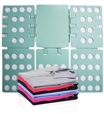 GYE T Shirt Folding Board T Shirt Clothes Folder Laundry Organizer Durable Tool Plastic Easy and Fast Folding Board for Kid Children and Adult to Fold Clothes (Green)