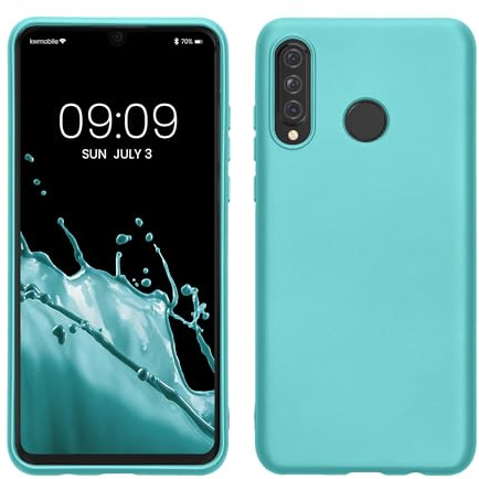 kwmobile Handyhülle für Huawei P30 Lite Hülle - Silikon Case metallisch schimmernd - Schutzhülle Cover - Metallic Mintgrün