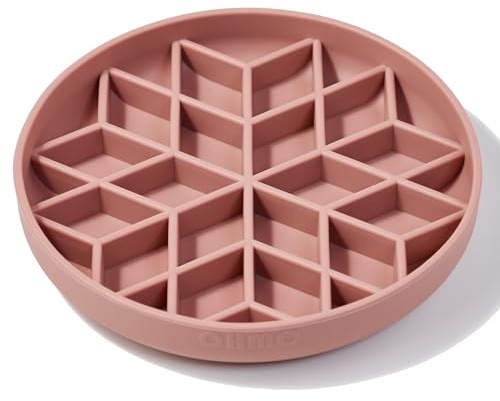 OHMO Anti Schling Napf Hund Katzen Slow Feeder L-Diamant Koralle | Lebensmittelqualität Silikon, FöRdert Eine Gesunde Verdauung, Spülmaschinenfest, Für Mikrowelle geeignet