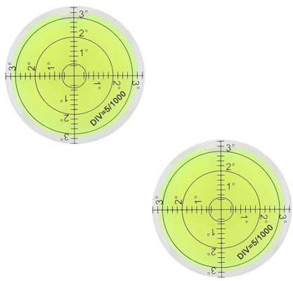 2 Stück runde Nivellierlibelle mit Skala, 60mm Durchmesser Professionelles und zuverlässiges Messwerkzeug für Kamera-Plattform-Waage