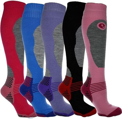 reshmena® Chaussettes de ski haute performance pour homme et femme - Chaussettes de ski thermiques avec rembourrage ferme