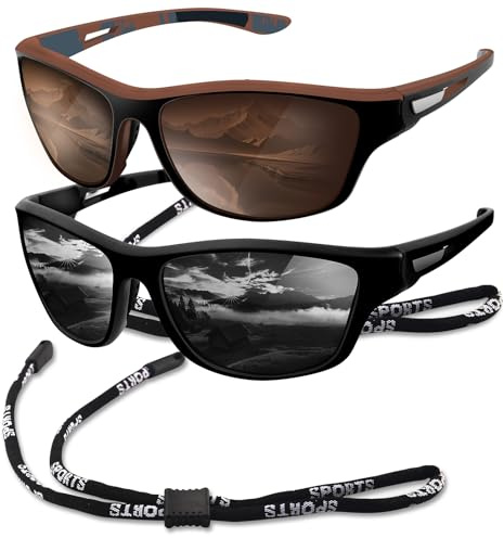 Yozexin 2 PCS Polarisierte Sonnenbrille Herren Damen, mit 100% UV400, für Outdoor-Sportarten,Golf,Fahren,Angeln,Reisebrille Mode Sonnenbrille