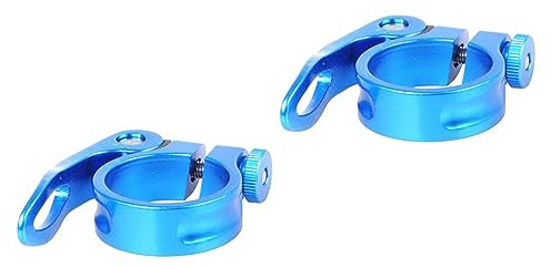BESPORTBLE 2st Sattelstützenklemme Sattelklemme 31.8 Sattelstützen-schnellspanner Fahrradsattelklemme Blue