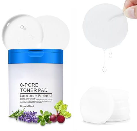 Esfoliante Viso,Dischetti Esfolianti,4,5% Acido Lattico Aha E 0,45% Bha,Pulizia Del Viso,Pori Puliti E Minimizzazione Dei Pori,80pads/100ml