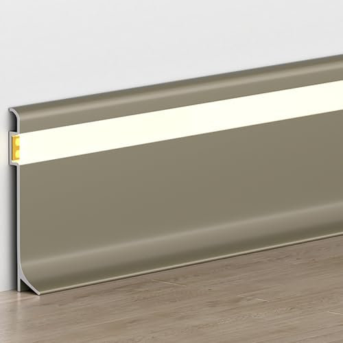 canal LED à montage mural pour coin mural Plinthe en aluminium de 1 m de longueur et 4 cm de hauteur pour coin mural, plinthe, canal LED avec couvercle, diffuseur de bandes LED pour chambre à coucher,