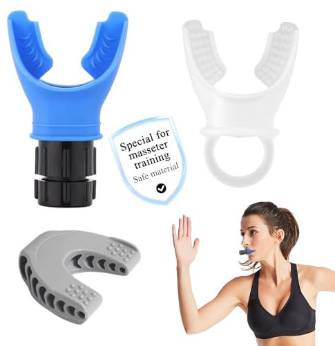 Lung trainer zur Verbesserung der Lungenkapazität(3 Stück),Breathing Trainer＋Biss-Trainer,Ideal für Lung Flexer,Tragbarer Atem Trainer,PVC in medizinischer Qualität, 100% lebensmittelechtes Silikon