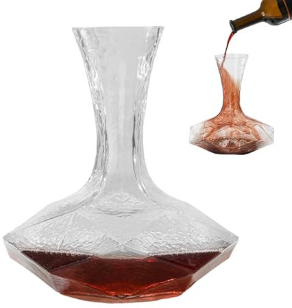 Pasdrucn 1.45Lcarafe A Decanter Vin, Carafe à Vin Rouge, Décanteur Vin, Carafe Vin, Decanteur A Vin, Carafe à Vin Originale, Carafe à Vin en Cristal De Luxe, Iceberg Carafe à Décanter à Vin (A)