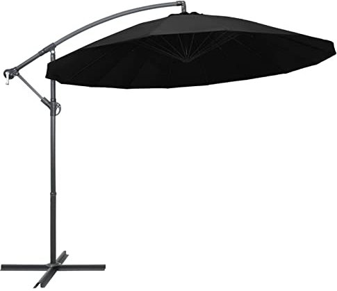 Xichuzi Ampelschirm Schwarz 3 m Aluminium-Mast, Balkon Sonnenschirm, Marktschirm, Garten, Balkon Schirm, Sonnen Schirme, Balkonschirm,