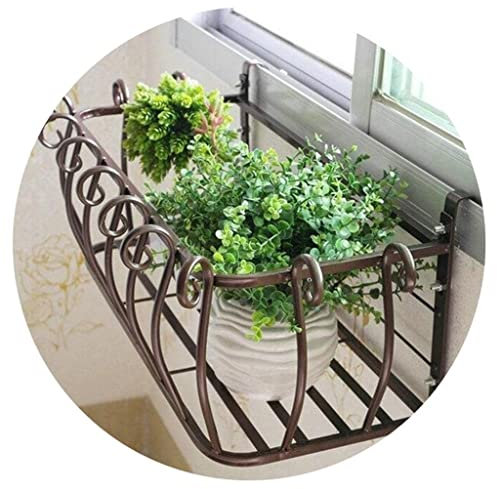 Supporto per piante da esterno in ferro battuto per balcone giardino scaffale multifunzionale con supporto per piante da appendere e vaso fioriera contenitori per piante e accessori per ringhiera