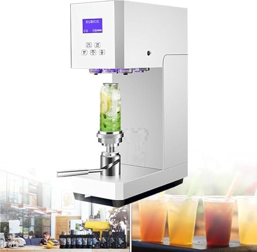 Can Sealer Machine Aluminum Cans Sealing Machine Automatic 370W Electric Can Sealer Machine, Commercial Drink Sealing Machine Automatic Tin Can Sealer Machine,White-220V