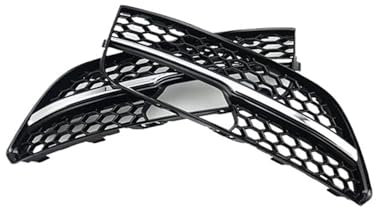 Kompatibel for Audi A3 Fließheck Standard Nebelscheinwerfer Nebelscheinwerfer Abdeckung Kühlergrill Grill Auto Styling 2014 2015 2016(Chrome)