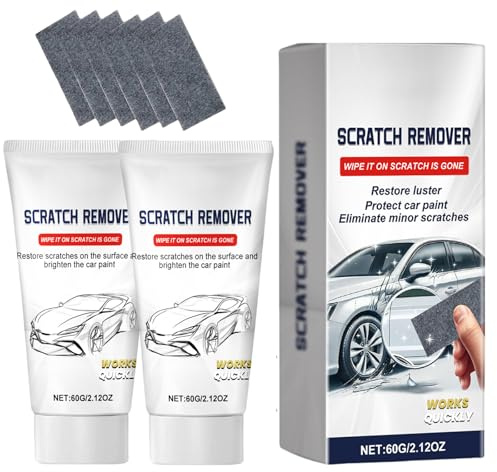 Set di 2 pezzi di pasta di riparazione per auto, 60 g x 2 panni Nano per la rimozione dei graffi dell'auto, originale con 12 panni nano, kit di cera lucidante per auto, kit di riparazione per auto
