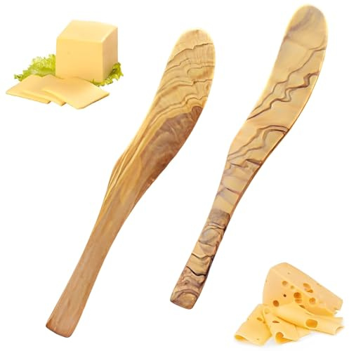 GXGM 2 Pcs Bois Couteaux à Beurre,Couteau à Tartiner à Beurre, Multifonctions,pour Tartiner Beurre, Fromage, Confitures,Accessoires de Cuisine
