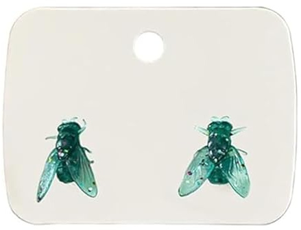 Boucles d'oreilles mouche réalistes, boucles d'oreilles abstraites en forme de mouche domestique, simulation mini boucles d'oreilles personnalisées, boucles d'oreilles animaux simulées à la farce