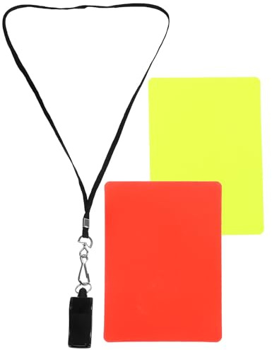 MAGICLULU Set Arbitre Football avec Cartes Rouges et Jaunes Résistantes et Sifflet Accessoire Officiel pour Match et Entraînement Sportif