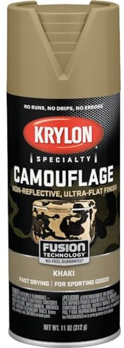 Krylon K04291000 Camouflage With Fusion For Plastic Paint Technology Aerosol Spray Paint, 11-Ounce, Camouflage Khaki