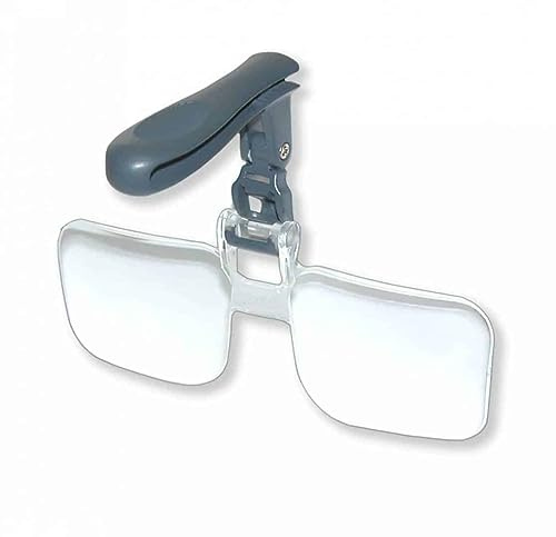 Carson Lente di Ingrandimento per Visiera Cappelli 2,25x – Lente Ribaltabile con Clip per Applicazione Facile su Cappelli, Grigio (VM-14)