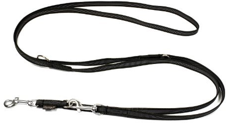 Mystique® Gummierte Umhängeleine Leine 20mm Standard Karabiner schwarz 2,5m