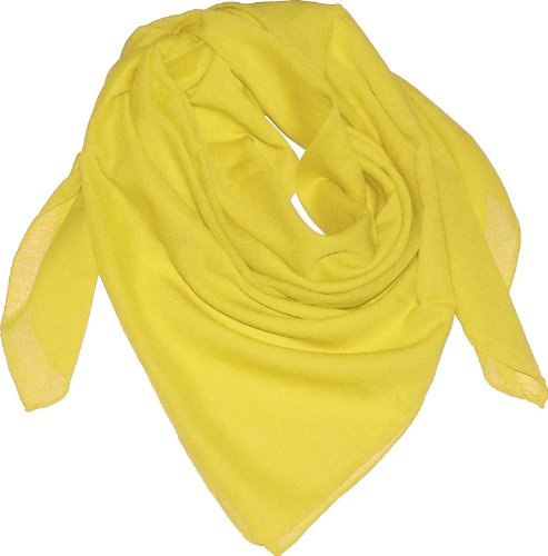 Harrys-Collection Damen Herren Baumwolltuch in vielen Farben 100 x 100 cm, Größen:Einheitsgröße, Farben:gelb