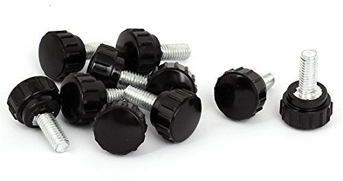 sourcing map Kunststoff-kopf Gerändelt Rändelschraube Jig M6x15mm Männlich Gewinde 10 Stück Schwarz DE de