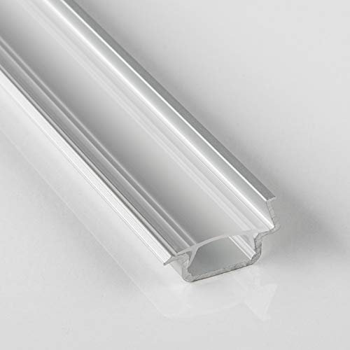 SO-TECH® LED Profil-88 Einlassprofil Einfräsprofil 2000 x 21,5 mm mit klarer Abdeckung | 30° Winkel | für indirekte Beleuchtung
