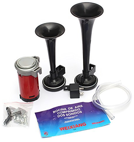 ePathChina® 12V Car Boat Truck 117db Air Horn Compressor Dual Tone Trumpet Ultra Loud Kit