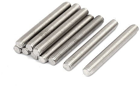 sourcing map 10 Stück Gewindestangen M10x80mm Edelstahl 304 Gewindestift Metrischem Vollgewinde Bar Gewindestäbe für Befestigung CNC-Werkzeugmaschinen 3D-Drucker Industrie Geräte