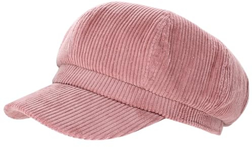 dy_mode Schirmmütze Damen Cord Kappe Ballonmütze Barett Cap - BM110 (BM111-Altrosé)