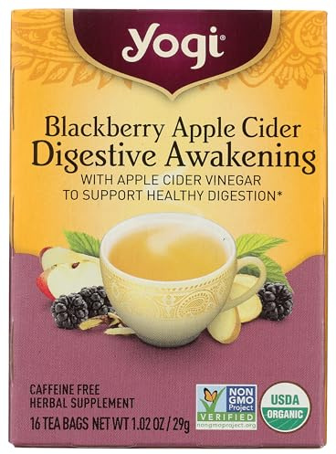 Yogi Tea Organic Blackberry Apple Awakening Digestive Cider, 16 CT