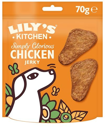 Lily’s Kitchen Made with Natural Ingredients Adult Dog Treats Packet Glorious Chicken Jerky Grain-Free Recipes 8 x 70g