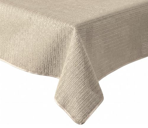 Tovaglia da giardino in schiuma morbida, antiscivolo, resistente alle intemperie, 6 colori (beige, 130 x 220 cm, rettangolare)