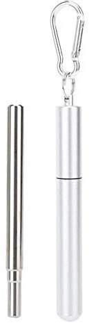 Kit de brosse de nettoyage de paille boire retractable portable en paille droite reutilisable en acier inoxydable