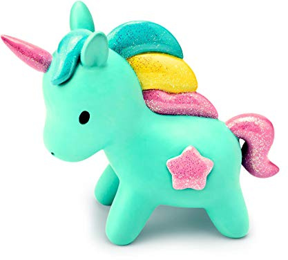 Mousehouse Gifts - Kinder Spardose - Einhorn mit Glitzermähne + Stern - für Mädchen & Jungen - Türkis - 8 x 20 x 18 cm