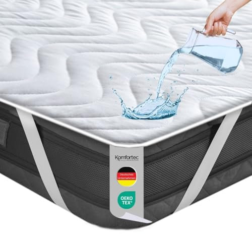 Komfortec Wasserdichter Matratzenschoner 180x200cm | Anti-Milben, Atmungsaktiv, Kein Knistern | Oeko-TEX Zertifiziert | Matratzen Inkontinenzauflage für Boxspringbetten