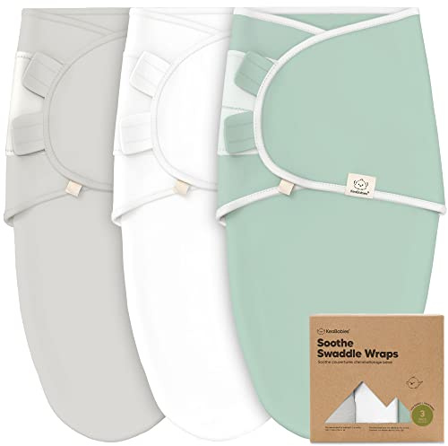 KeaBabies Ekologiska babysovsäckar - 3 förpackningar med snoddar för nyfödd baby 0–3 månader - ergonomisk babysovsäck – babysovsäck – babysovsäck