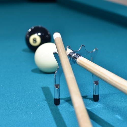 Winsport Brückenqueue Set inkl. Chrom-Aufsatz hoch oder flach, 145 cm für Billardtische und Snooker, Cue Verlängerung, Hilfs-Queue, aus Eschenholz mit Alu-Gewinde für Brücke, zweiteilig, transportabel