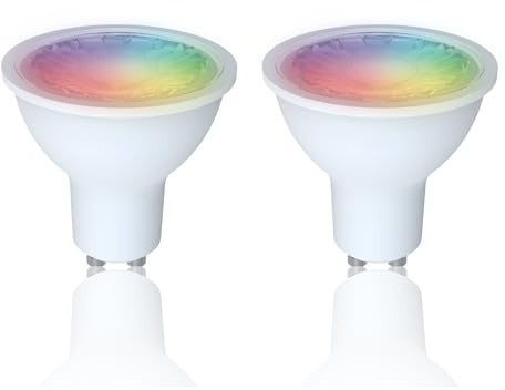 PACK 2 LED wifi smart bulbs GU10 5W 400LM CCT (2700-6500K) dimmable & RGB