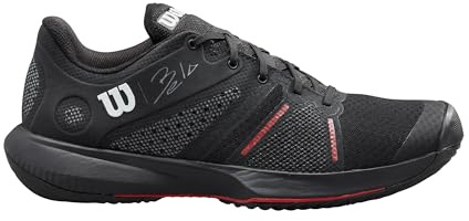 WILSON Bela Pro Padel Shoe - Black/Red, Size 7.5 US