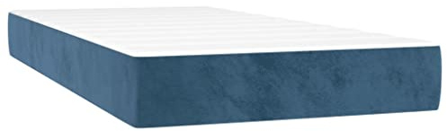vidaXL Taschenfederkernmatratze Mittel Matratze Bett Matratzen Taschenfederkern Federkernmatratze Schaumstoffmatratze Dunkelblau 80x200x20cm Samt
