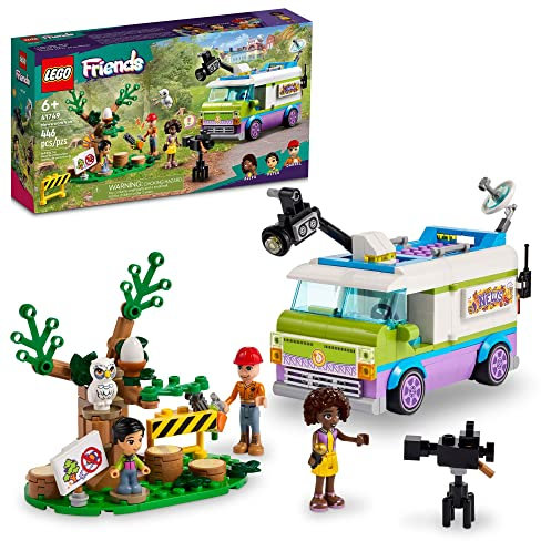 LEGO Friends Newsroom Van 41749 Building Toy Set, Creative Fun for Ages 6+, Includes Accessories So Kids Can Pretend to Film and Report The News, A Fun Birthday Gift for Kids Who Love Role Play