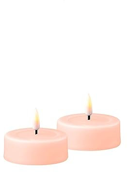 Deluxe Homeart - Velas de té grandes (2 unidades), color rosa claro