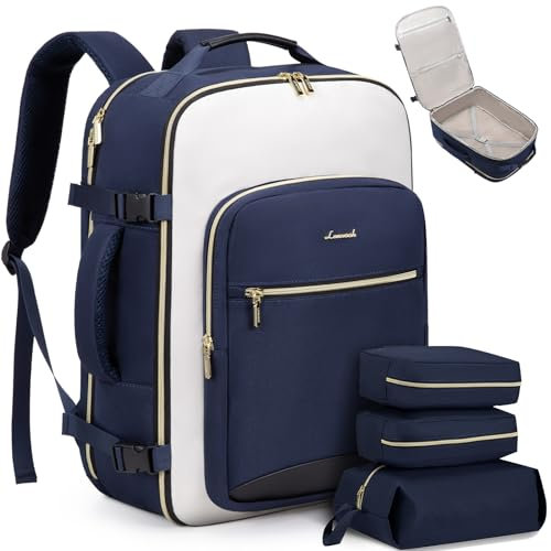 LOVEVOOK Handgepäck Rucksack Flugzeug, Reiserucksack Damen Groß 40L Herren Wasserdicht, Laptop Backpacks 17 Zoll Mit Laptopfach, Travel Backpack Daypacks Für Schule Arbeit Camping