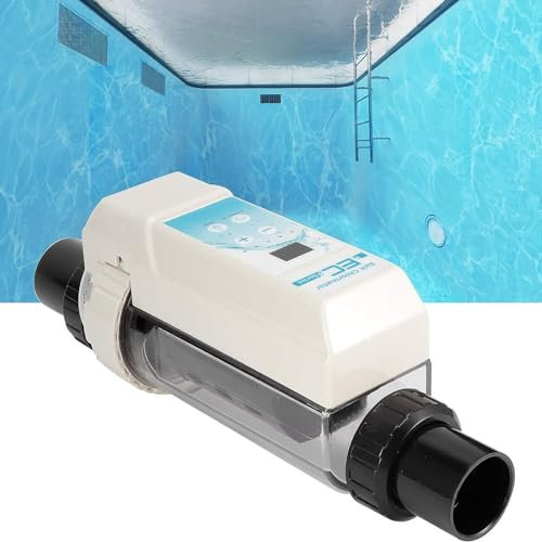 ROGHA Générateur de Chlore au Sel, Électronique Machine de Chlore au Sel, Électrolyseur de Chlore Système de Chloration de l'eau Système de Filtre de Piscine d'eau Salée,16g/h